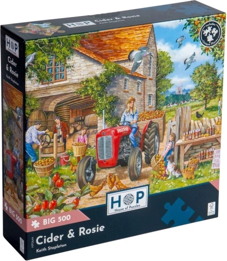 Colourful apple farm scene
