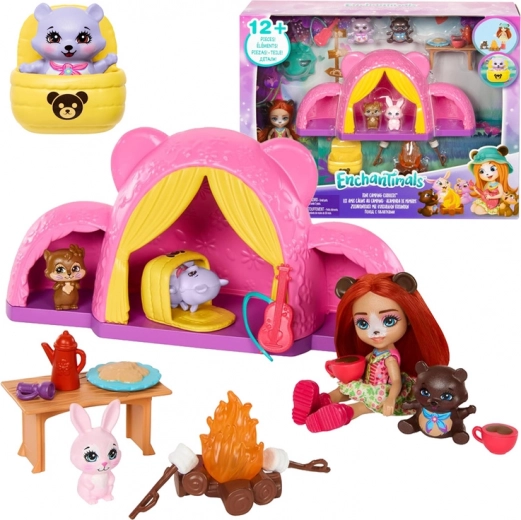 Enchantimals camping tent with doll and animals