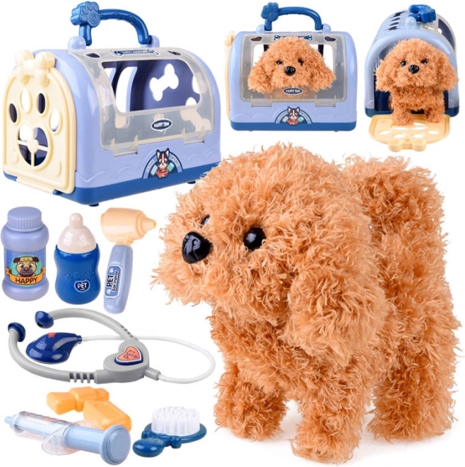 Interactive Puppy – Mini Vet Set with Portable Carrier and Accessories