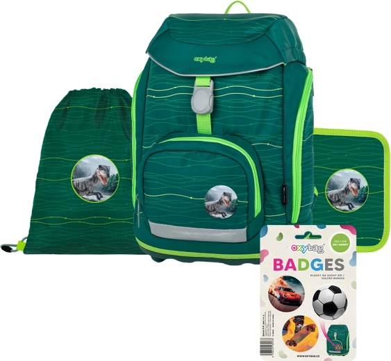 4-piece school set OXY Sherpy green for 1st–3rd grade