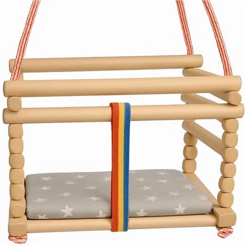 Baby beechwood swing BABY MIX natural with cushion