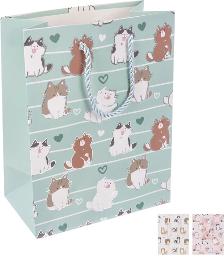 Gift paper bag with cat design 26 × 10 × 32 cm