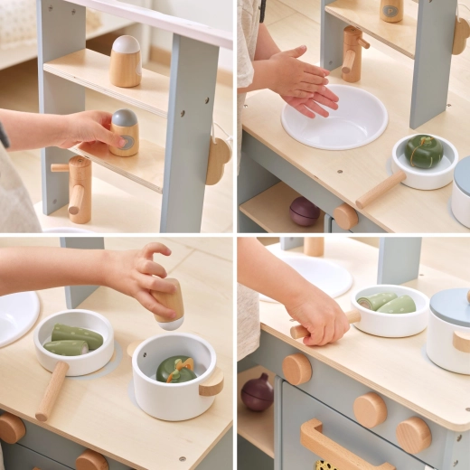 Realistic elements for cooking play