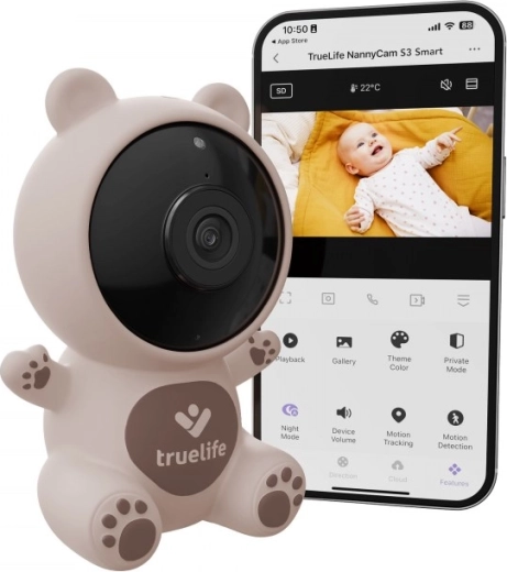 Умна видеобебефон TrueLife NannyCam S3 Smart с Full HD и нощно виждане