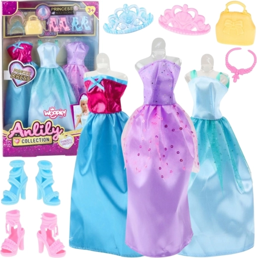 Woopie Royal – моден комплект за кукли: рокли, обувки, бижута и аксесоари