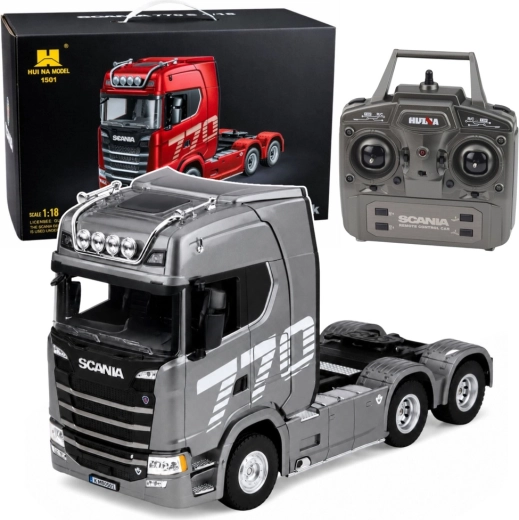 Huina Scania 1501 RC remote-controlled tractor unit 1:18 grey-silver