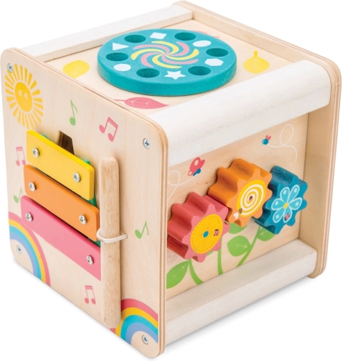 Дървено образователно сензорно кубче Le Toy Van