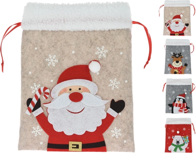 Christmas felt gift bag with print 26 cm