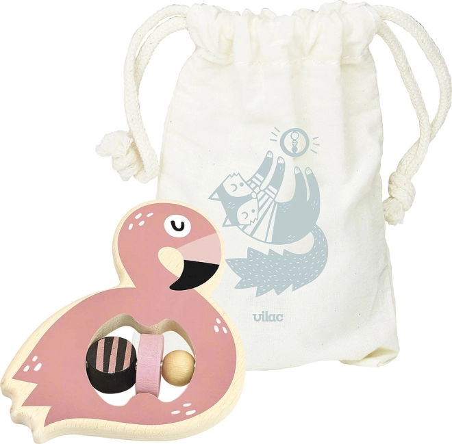 Wooden Flamingo Rattle