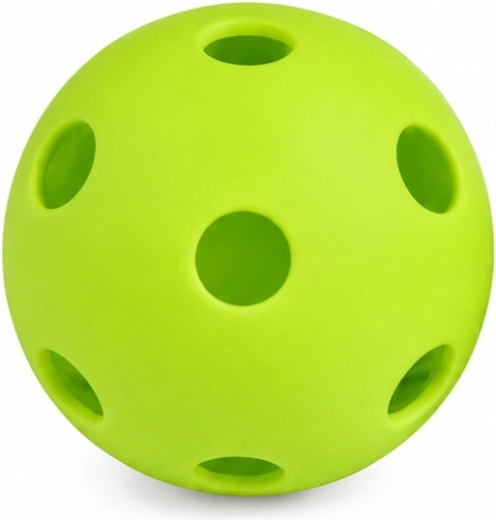 Perforated ball for stable flight and control