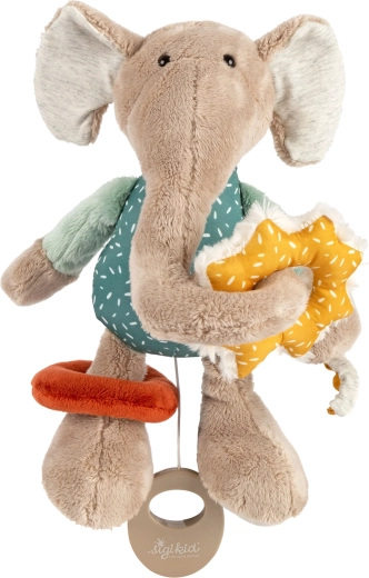 Sigikid developmental plush toy elephant with music box 27 cm