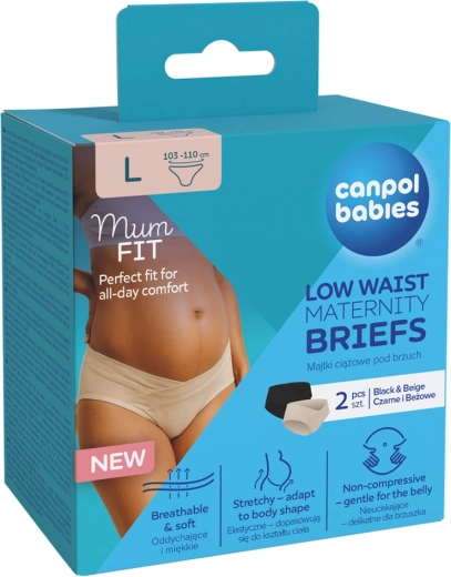 Canpol Babies бременни бикини MumFIT с ниска талия, размер L, 2 бр.