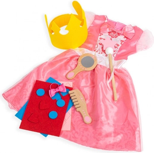 Bigjigs Toys костюм принцеса – розова рокля с аксесоари