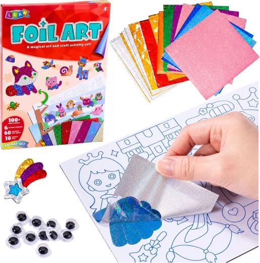 Foil Art Animal Creative Set – glittery foil stick-on crafts