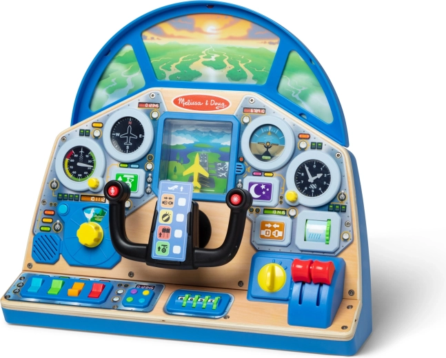 Realistic cockpit full of controls