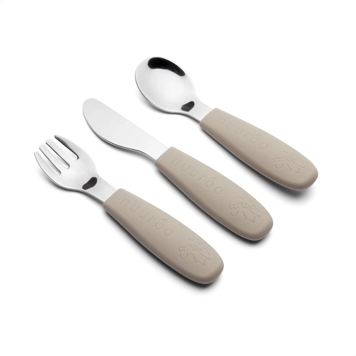 NuuRoo Jana kids cutlery set cobblestone (3 pcs)