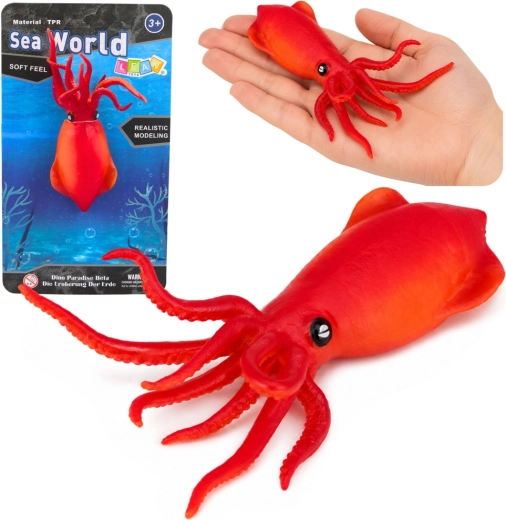 Rubber realistic squid figurine 18 cm