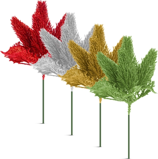 Glittery Christmas Pick Decoration - 1 piece