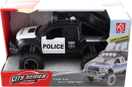 Police car with batteries and flywheel