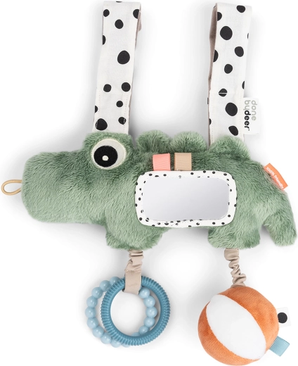 Done by Deer Croco hanging activity toy, green