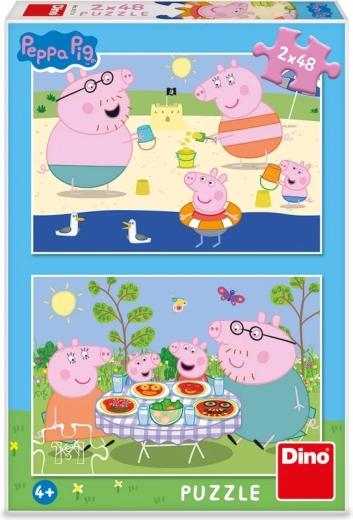Пъзел Peppa Pig на ваканция 2×48 части
