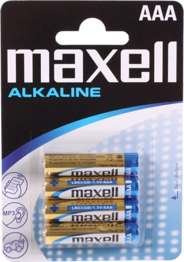 Maxell Alkaline Batteries AAA LR03 1.5 V – 4 pcs