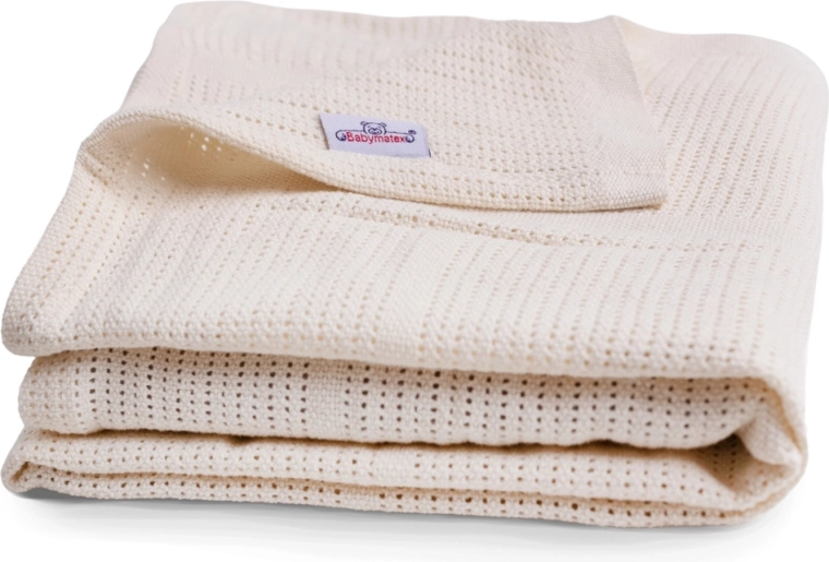 BabyMatex knitted cotton blanket Sisi white 75 × 100 cm – ecru, ivory