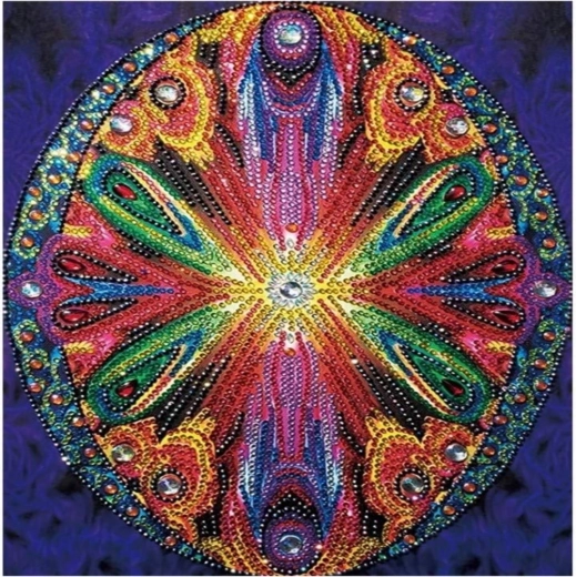 Диамантено рисуване 7D мандален кръг 30 × 30 см