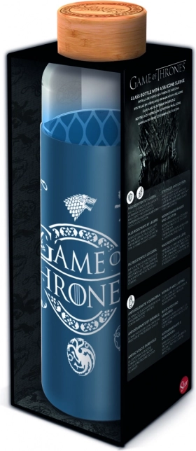 Стъклена бутилка със силиконов калъф 585 мл – GAME OF THRONES