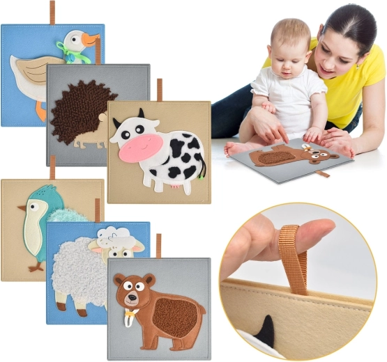 Сензорни картинки с животни 2Kids Toys – комплект 6 бр.