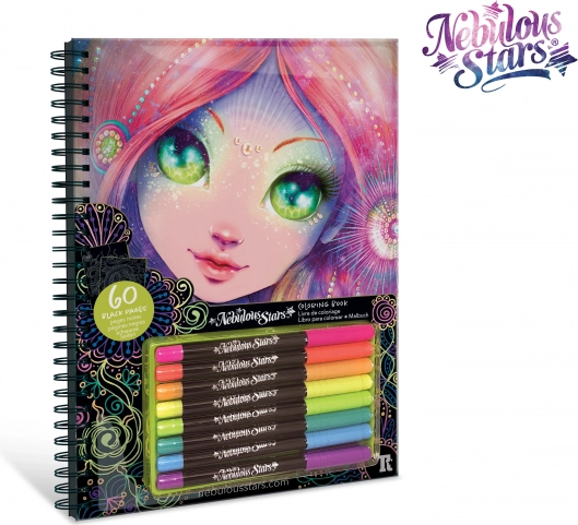 Nebulous Star Coloring Book with Black Pages