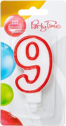 Birthday Candle Number 9 Red