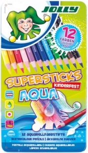 Акварелни моливи JOLLY Supersticks Aqua 12 цвята в метална кутия