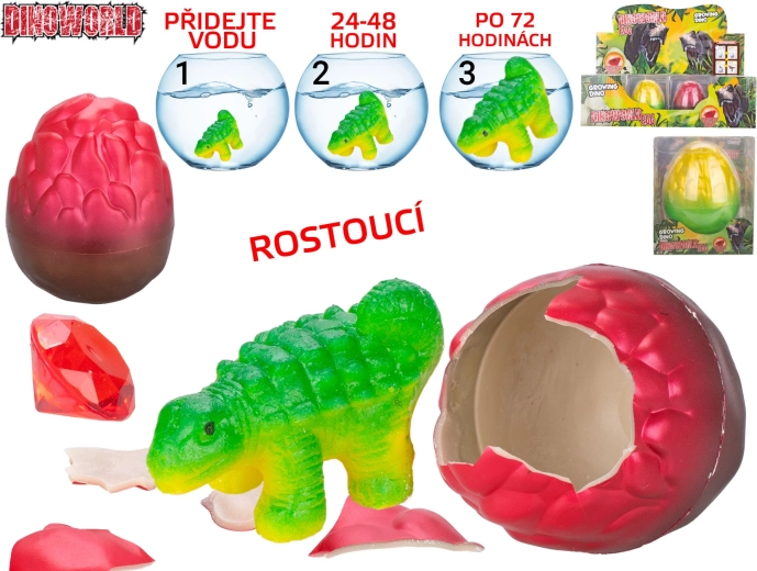 Dinoworld излюпващ се и растящ динозавър със скъпоценен камък