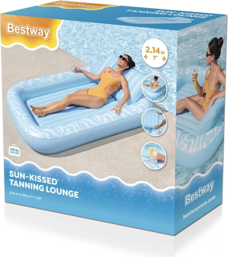 Надуваем шезлонг Bestway Sun-Kissed с опора за глава и държач за напитка