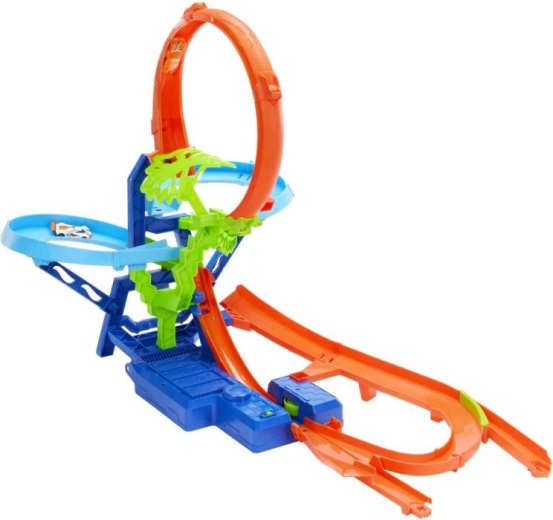 Hot Wheels Stunt Tracks въздушен сблъсък – състезателна писта с лупинг и ускорител