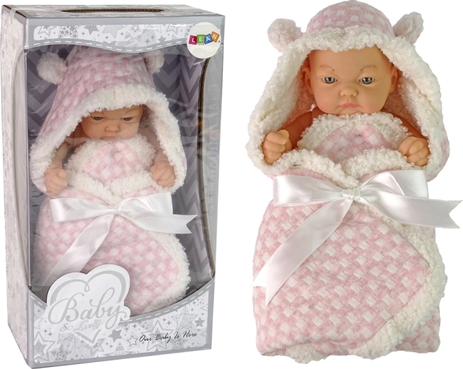 Puppet Sweet Baby in Pink Swaddle with Bow