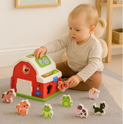 Shape sorter for fine motor skills