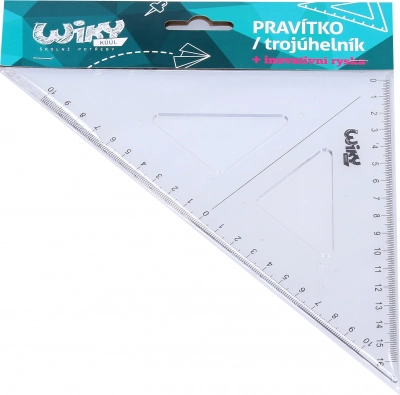 Transparent triangular ruler with innovative guide mark
