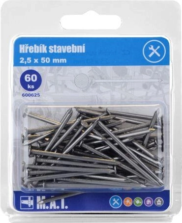 Строителни пирони 50 × 2,5 mm, 60 бр.