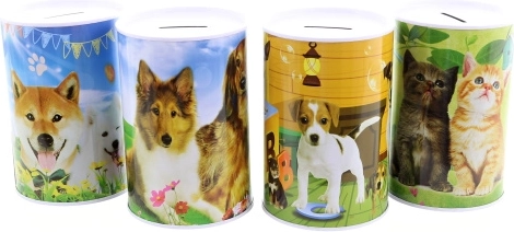 Метална касичка Кучета и котки 13,5 × 9 см