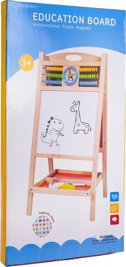 Wooden board with abacus and accessories