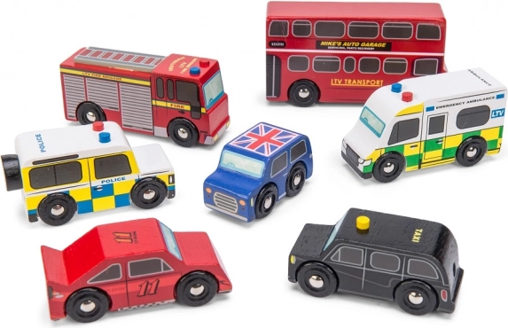 Le Toy Van лондонски комплект дървени колички