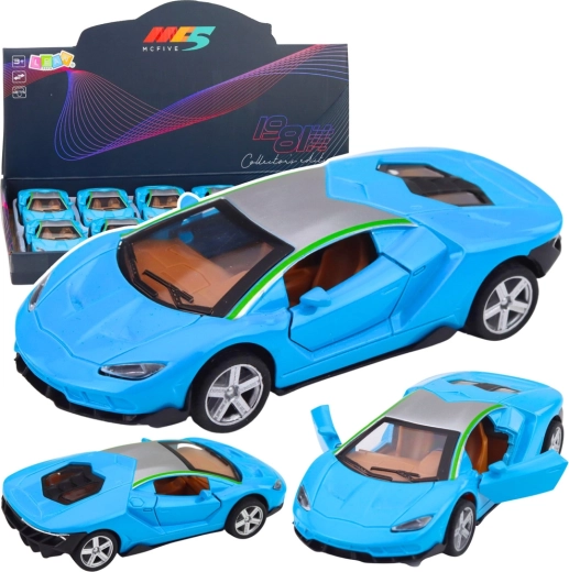 Metal sports car 1:32 with drive, lights and sounds – blue