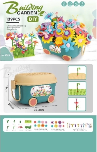 Flower Building Kit DIY Garden Cart 139 Pieces