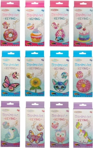 Diamond mosaic – keychain (assorted designs) - 1 piece