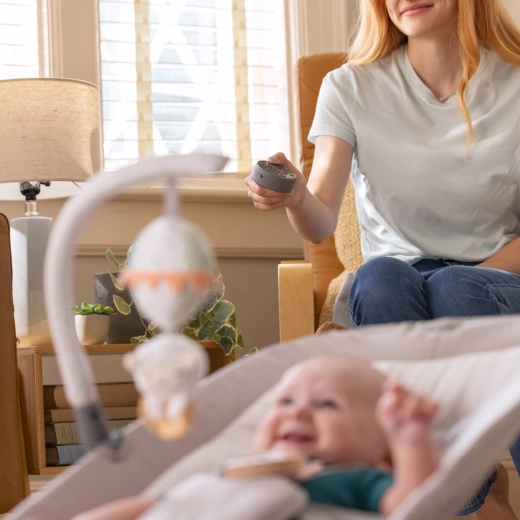 Remote control of rocking, vibrations, and melodies