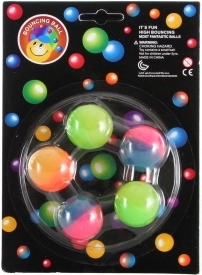 Neon Bouncy Balls – Set of 5