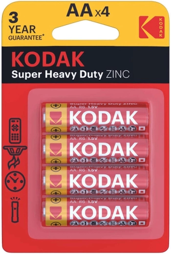 Kodak Heavy Duty zinc AA (R6) batteries – pack of 4