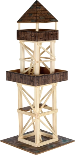 Walachia wooden glue-together lookout tower model kit